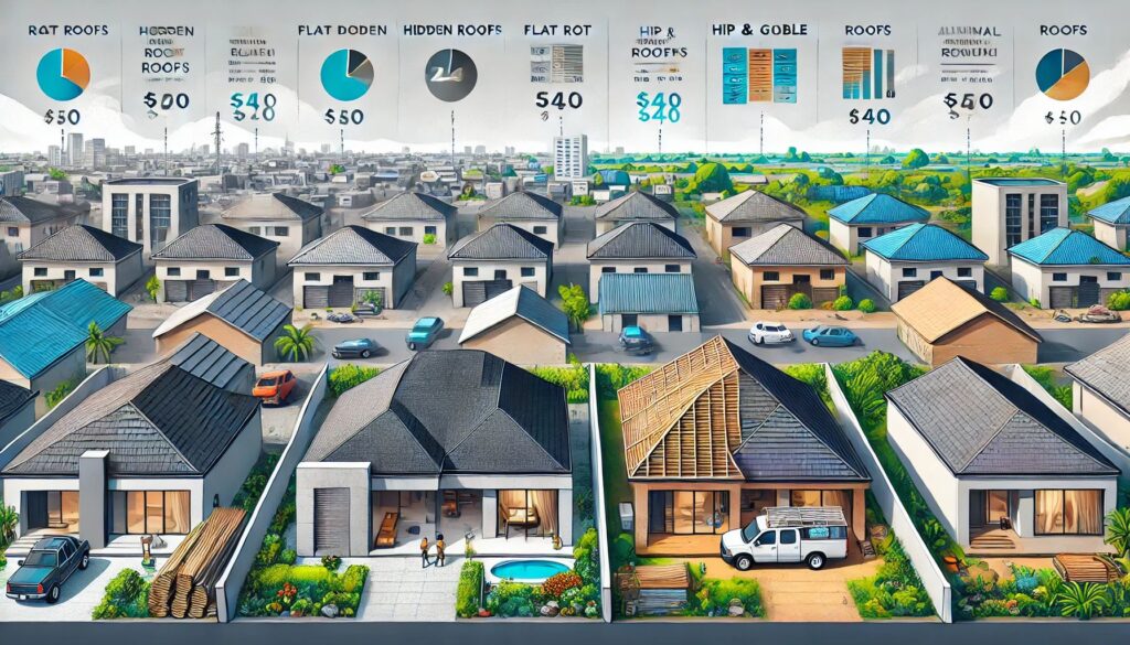 Cost comparison Hidden and flat roofs vs Hip and gable roofs in Nigeria