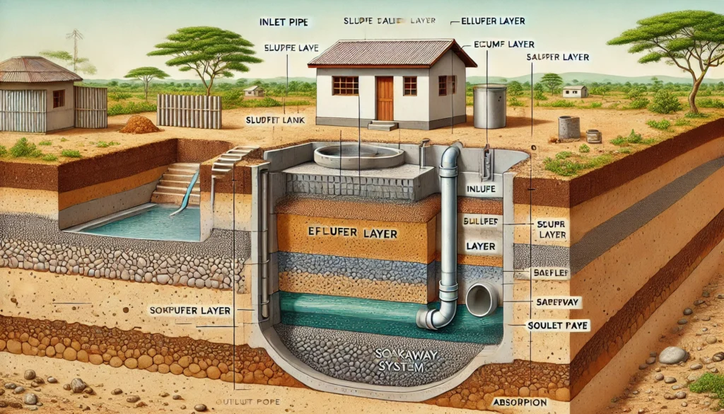 Sepeation and treatment in the septic tank